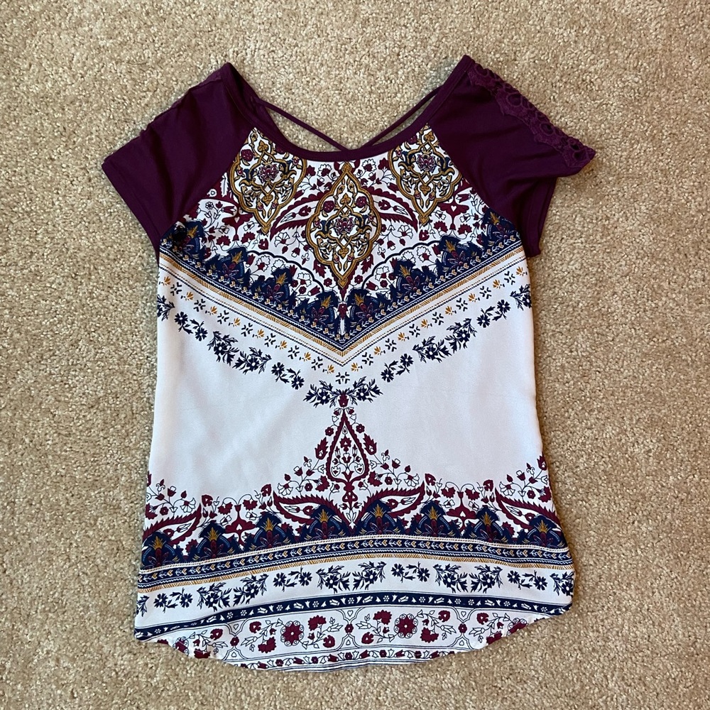 Maurice’s top with cross-cross back detail size M